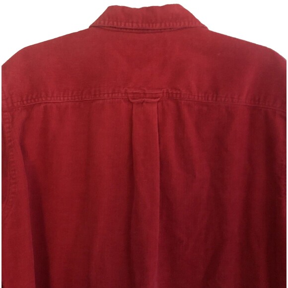 Newton Trading Co Corduroy Shirt Mens Sz L VTG 80s Red Button Front Long Sleeve - Picture 6 of 11